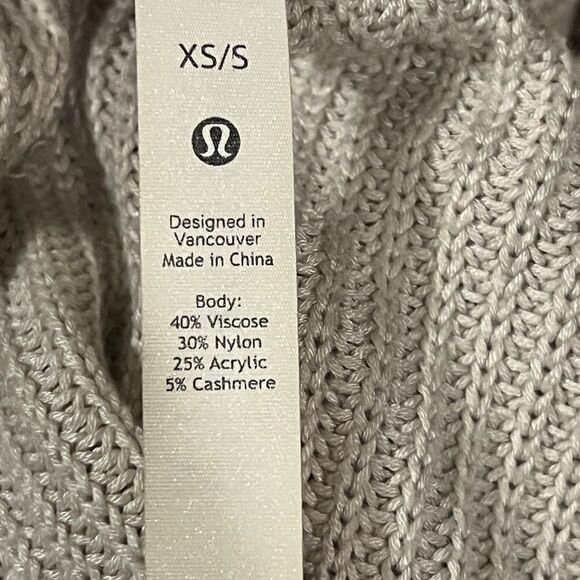 Lululemon Beige Knit Cardigan Cashmere Blend Extra Small/Small EUC - Picture 6 of 8